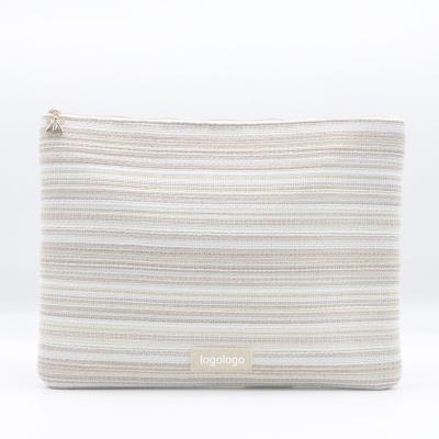 China Modern Simplicity Eco-friendly Flexible Cotton And Notebook Canvas Multifunctional Cosmetic Flat Sleeve Viable Cloth Bag Promotional Gift for sale