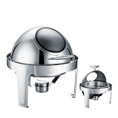 China Deluxe Round Roll Top Chafing Dish 6L Roll Top Round Shape chafer for wholesale for sale