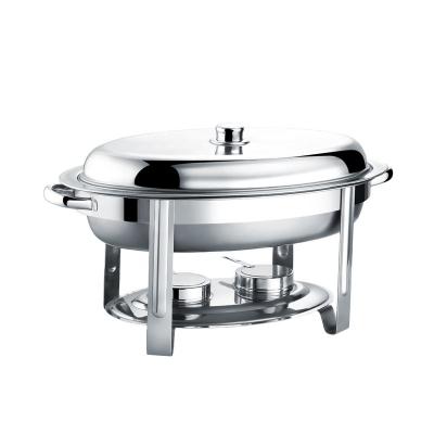 China Stainless Steel 6L Oval chafing dish Hotel Food Equipment for sale