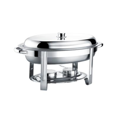 China Dontalen Stainless Steel 6L Oval chafing dish Buffet Stove Hotel Food Equipment for sale