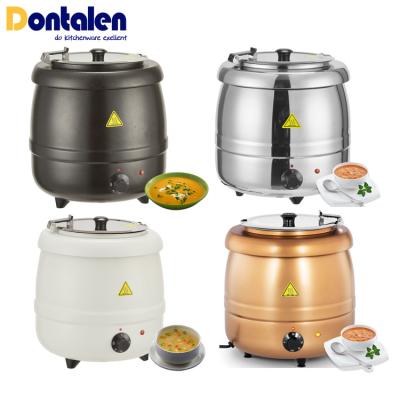 China Hot Sale Electric 10L Stainless Steel Soup Kettle Warmer Buffet Heating Soup Warming Pot for sale