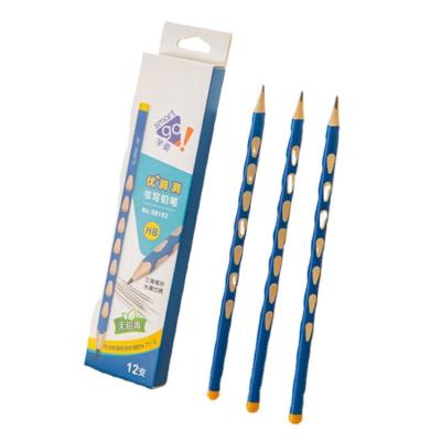 China Attention Position Kids Stationery Set Durable HB Hole Wooden Pencil For Drawing Students Practice Writing Pencil for sale