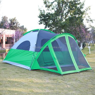 China Outdoor camping family tent factory wholesale double layer waterproof 5-6 person family camping tent for sale