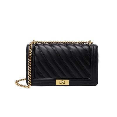 China Others chain texture trend new fashion single shoulder cross bag female twill text line - body bag for sale