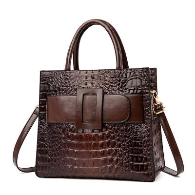 China Other European and American retro crocodile pattern women's new leather belt decoration shoulder bag for sale