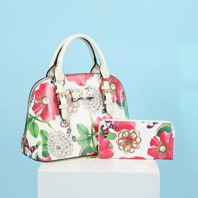 China Other European and American patent printed shell bag PU foreign trade flower large capacity women's shoulder cross one - body bag for sale