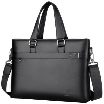 China PU Fashion Business Men's Bag Messenger Bag 14 Inch Shoulder Pad Tablet Briefcase Men's Casual Handbag for sale