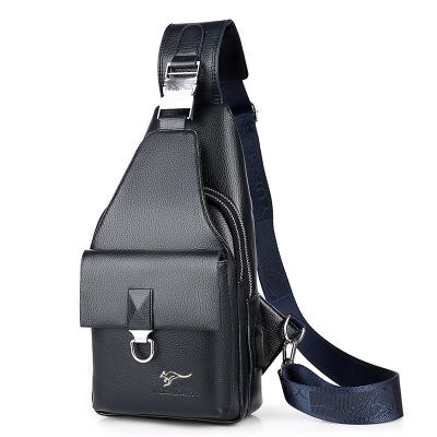 China Water Proof PU Leather Men's Chest Messenger Fashion Casual Travel Shoulder Bag for sale