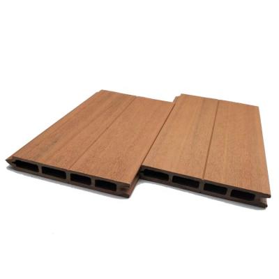 China Modern outdoor decorative durable wood grain wpc 3D embossed fencing panels for swimming pool use for sale