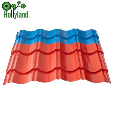 Китай Villas Corrugated Steel Sheet Metals Roofing Red Color Long Life Span Aluzin Steel Coil 0.6mm Thickness продается