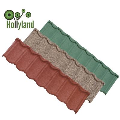 China Building Material Metal Roof Tile Natural Stone Coated Alu-Zinc Steel Plate Interlocking Long Life for sale