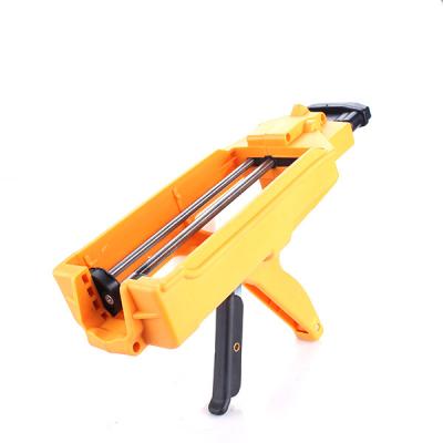 China Durable Yellow Two Shot Hydraulic Caulking Gun Labor Saving Caulking Gun for sale