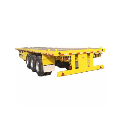 China Semi Truck Trailer 45ft 60 Ton Shipping Container Heavy Duty Equipment Flat Bed Trailer For Sale for sale