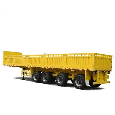 China Best 40ft trailer truck barrier semi trailer side wall dropside trailer with 3 axle side wall for sale