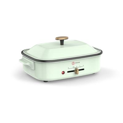 China 1400W Household Steak Frying Pan Hot Pot Square Sandwich Precise Multifunctional Stove Easily Cleaned Multi Grill for sale