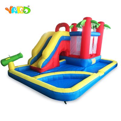 China YARD Residential Waterproof Backyard Heavy Duty Nylon Inflatable Air Bounce Jumper Water Slide Pool for sale