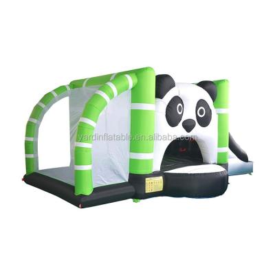 China Hot Selling Lovely Panda Design Bounce House With Nylon Slide Inflatable Bouncy Combo for sale