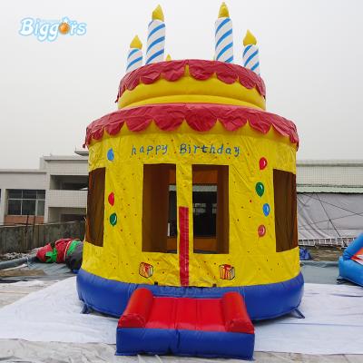 China Waterproof Giant Cheap Inflatable Birthday Cake Bounce House For Kids for sale