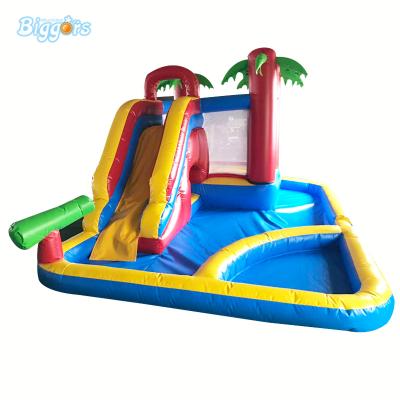 China Business PVC Material Inflatable Castle Water Slide Ball Swimming Pool Trampoline Kids Rental Bouncy Game With Free Blower for sale