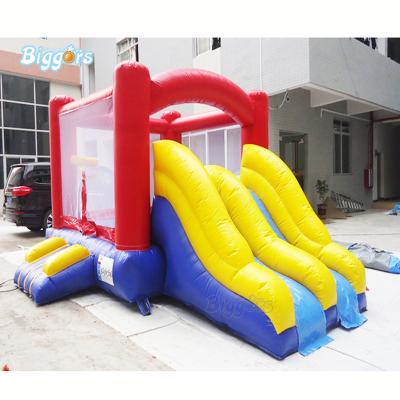 China Waterproof high quality pvc double slide trampoline inflatable bouncer for sale for sale