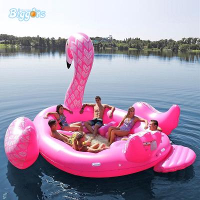 China 0.4mm PVC Factory Supplier Inflatable Ring Flamingo Animal Water Float Swimming Game for sale