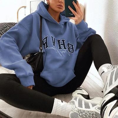 China Hot Selling Amazon Basics Anti-Wrinkle Trend Fleece Sweatsuit Casual Letter Printing Pullover Basics Hoodie for sale