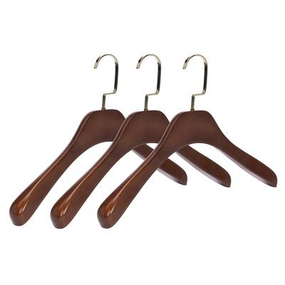 China Space Saving Factory Direct Sale Clothing Stores Ladies Coat Wooden Garment Hanger for sale