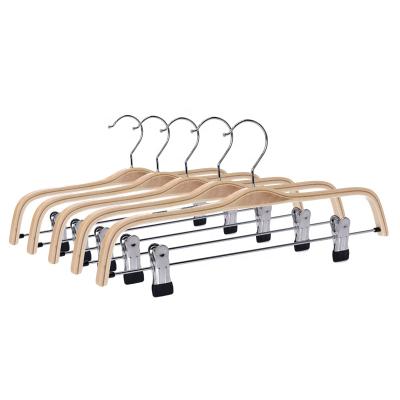 China Multifunctional Universal Pants Hanger Laminated Wooden Pants Hanger For Skirt for sale