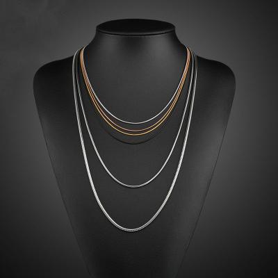 China Wholesale Hiphop Round Stainless Steel Snake Chain 18K Gold PVD Plated Chains For Women Men for sale