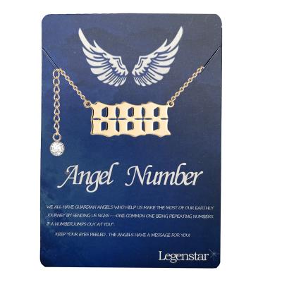 China Nickel Free 18K Gold Plated Angel Number Necklace For Women Gift Number Pendants Choker Chain Numerology Jewelry for sale