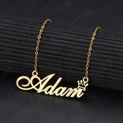 China Custom Three Colors Stainless Steel Name Letter Necklace Private Nickel Free Personalized Custom Names Necklace for sale