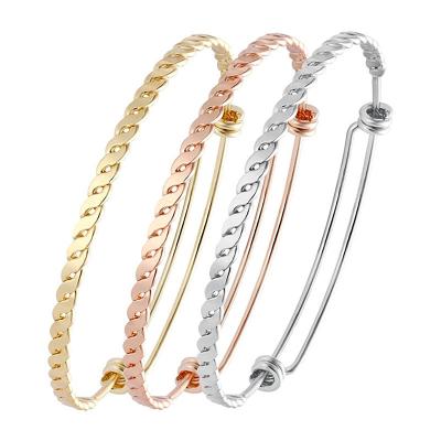 China Wholesale DIY Design Fashion Adjustable Wire Bangle Stainless Steel Bracelet Bangle Bracelet For Woman for sale