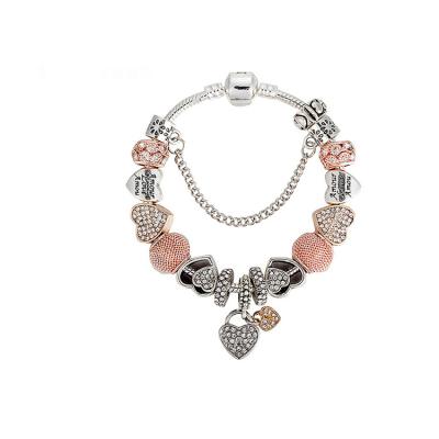 China Best Selling ALLOY Woman Jewelry Wholesale Customize Heart Beads Bracelet for sale