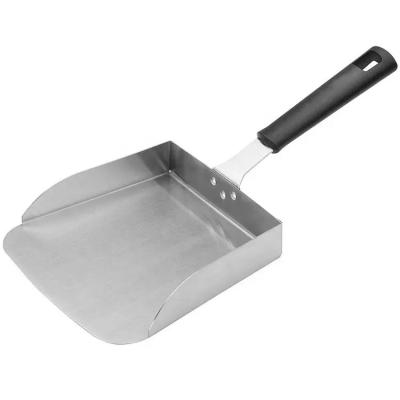 China New Arrival Kitchen Restaurant Stainless Steel French Fries Chips Scoop Griddles Grill Pans Scraper Food Motor Viable Spatula for sale