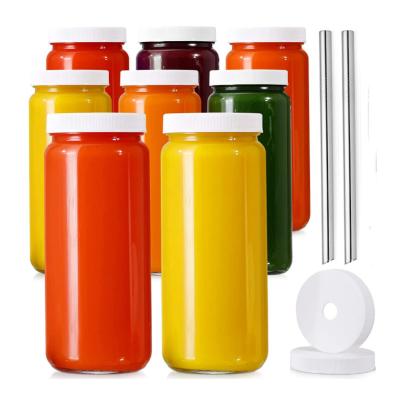 China New Arrival Wholesale 16oz Glass Juice Bottle Reusable Drinking Jars CLASSIC Travel Water Cups for sale