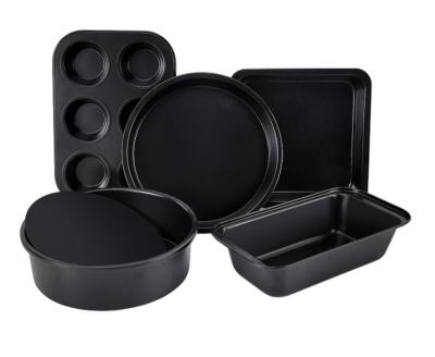 China Wholesale Non-Stick Tray Sourdough Pastry Roast Cake Pan Loaf Muffin Baking Pan Kitchen Carbon Steel 5 PCS/set New Coming Viable for sale