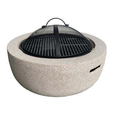 China Stocked Garden Camping Round Shape Magnesia Stone Fire Pit Outdoor for sale