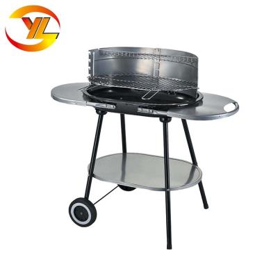 China Hot Single Product Trolley Outdoor Cooking Oval Shape Charcoal BBQ Grill Adjustable Size for sale