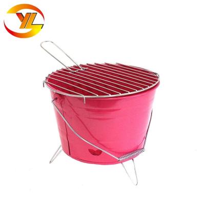 China China Factory Easily Assembled Bucket Shape Easy Carry Charcoal Barbecue Grill for sale