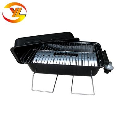 China Mini Folding Cylinder Table Portable Gas Twin Side Portable BBQ Grill for sale