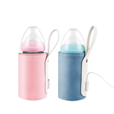 China Car Baby Home Product USB Thermostatic Bottle Cover Bag Keep Baby Milk Bottle Warmer Leather for sale