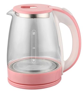 China 360 Degree Rotation Electric Hot Water Boiler Home Appliance Kettle Glass Body OEM New Customized Logo Power High Quality for sale