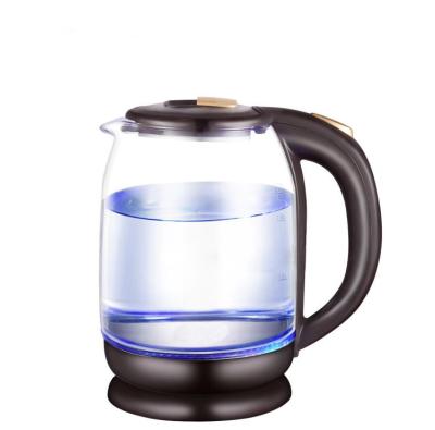 China 360 Degree Rotation Base Glass Home Electric Water Kettle Food Grade 304 Stainless Steel Appliances Hotel Travel High Quality Led Light for sale