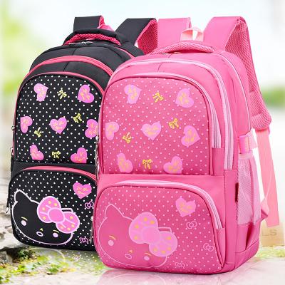 China New Student Waterproof Mesh Children's Handbags Breathable Back Shoulder Strap Side Pockets Printed Canvas School Bags for sale