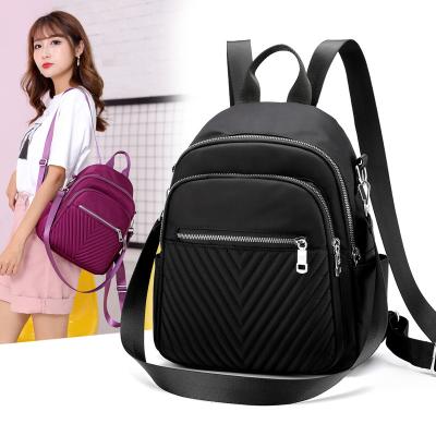 China Fashion All-match Shoulder Oxford Cloth Messenger Waterproof Simple Waterproof Adjustable Yarn Embroidery Female Backpack for sale