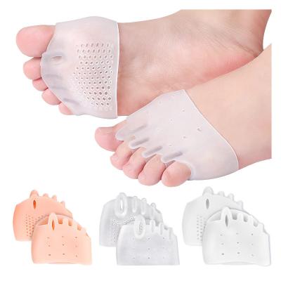 China Toe Forefoot Care Protector Shoe Amazon Hot Selling Silicone Toe Stretcher Separator Hallux Valgus Half Inserts Toe Separator Pads for sale