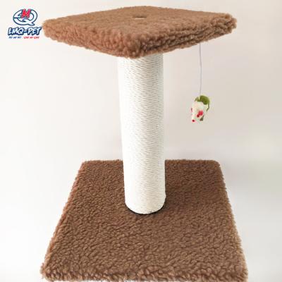 China Stored Wooden Pet Cat Tree Scratching Post Small Pet Scratcher Tower Housing Cat Trees for sale