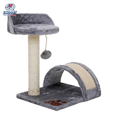 China Small Size Cat Scratching Tower Stocked Cat Climbing Tree Cute Wooden Scratching Frame for sale