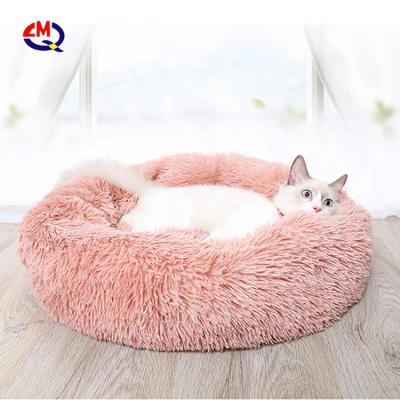 China Sustainable Dog Bed Comfortable Round Pet Bed Ultra Soft Washable Dog And Cat Cushion Bed for sale