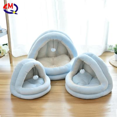 China Durable Custom Form Dogs Cat Bed Soft 100% Cotton Dog Bed For Four Seasons for sale